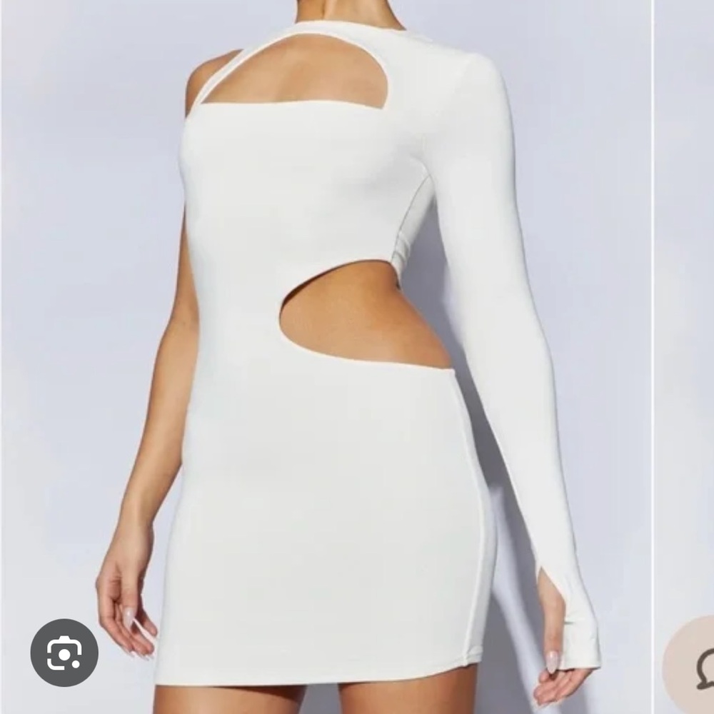 MESHKI White Cut-Out Dress